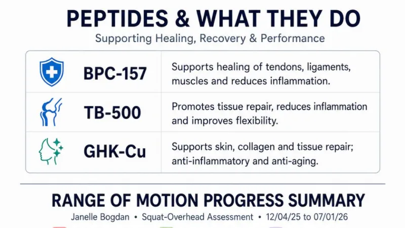 How can strength training and peptide-supported recovery work together after a knee sprain?